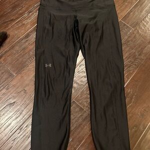 Under Armour Black heatgear compression leggings with pockets. 7/8 length